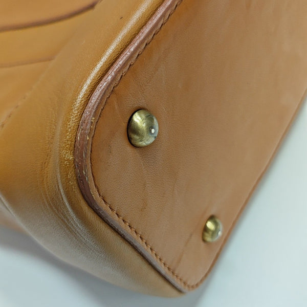 Calfskin Top Handle Bag Brown