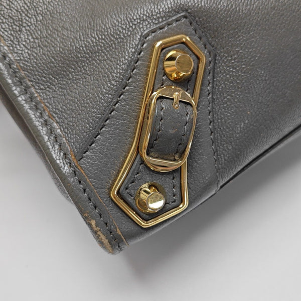 Classic Metallic Edge City Mini Lambskin Gray