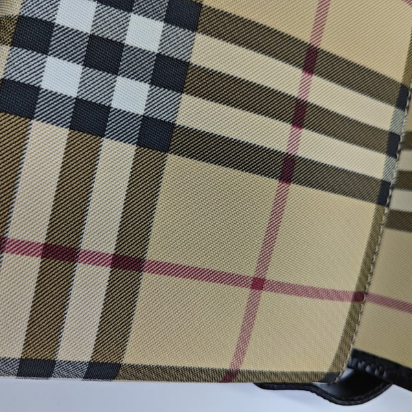 Coated Canvas Shoulder Bag Brown