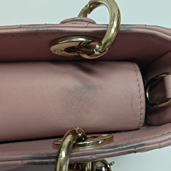 Lady D-Joy Super Mini Cannage Lambskin Pink