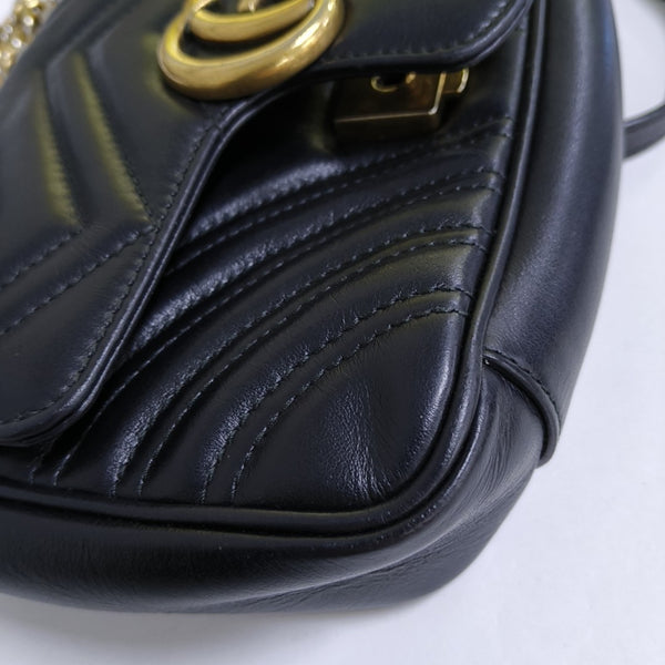 GG Marmont Small Quilted Calfskin Black