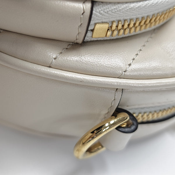 GG Marmont Small Quilted Calfskin White