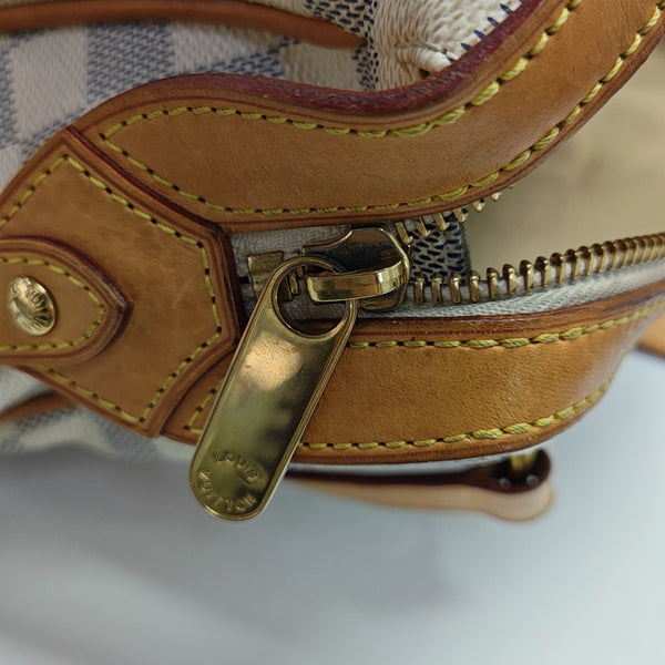STRESA PM Damier Azur Coated Canvas White