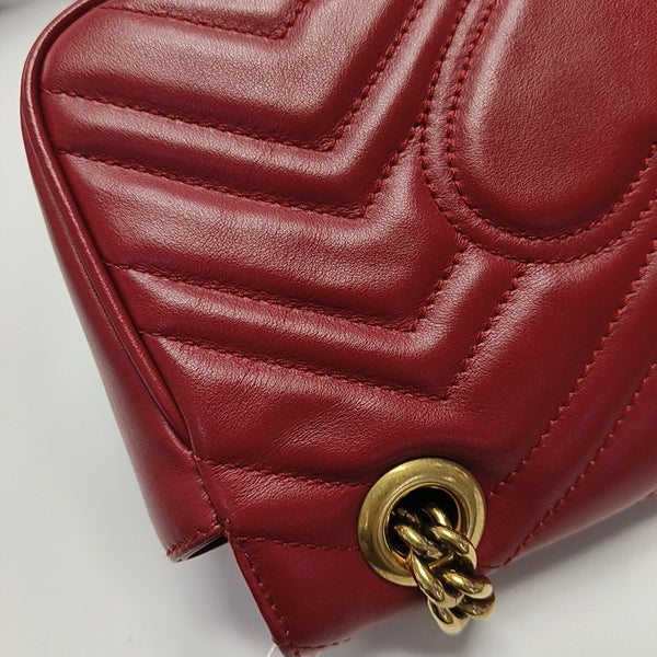 GG Marmont Small Quilted Calfskin Red