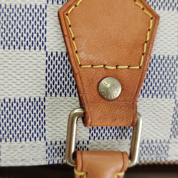 SPEEDY 25 Damier Azur Coated Canvas White