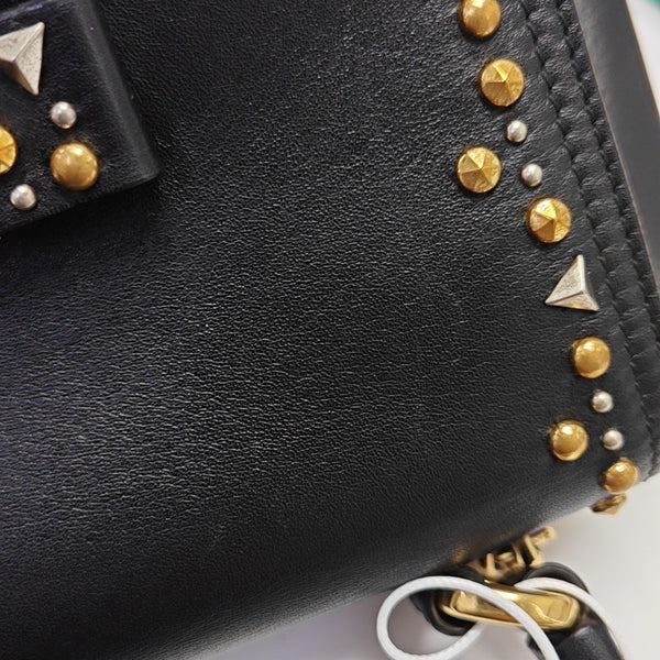 Calfskin Top Handle Bag Black