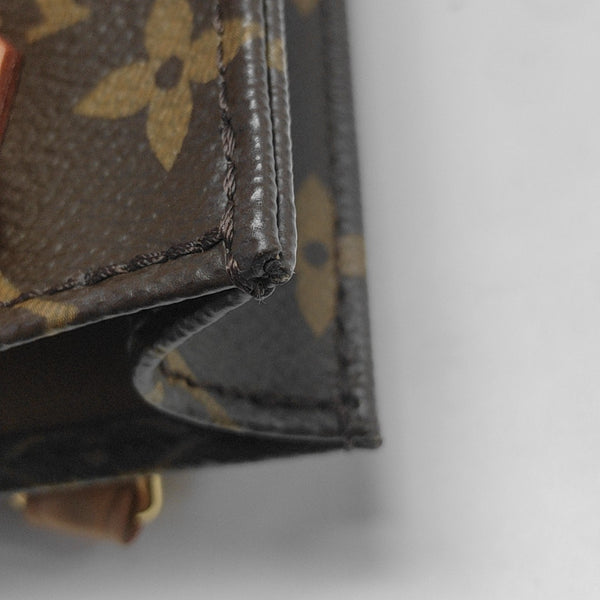 SAC PLAT Mini Monogram Coated Canvas Brown