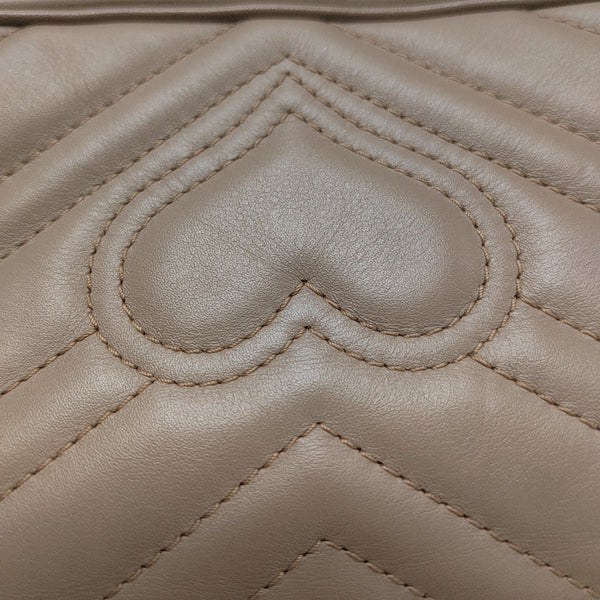GG Marmont Mini Quilted Calfskin Beige
