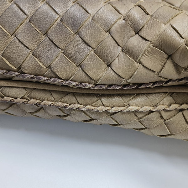 Lambskin Top Handle Bag Brown