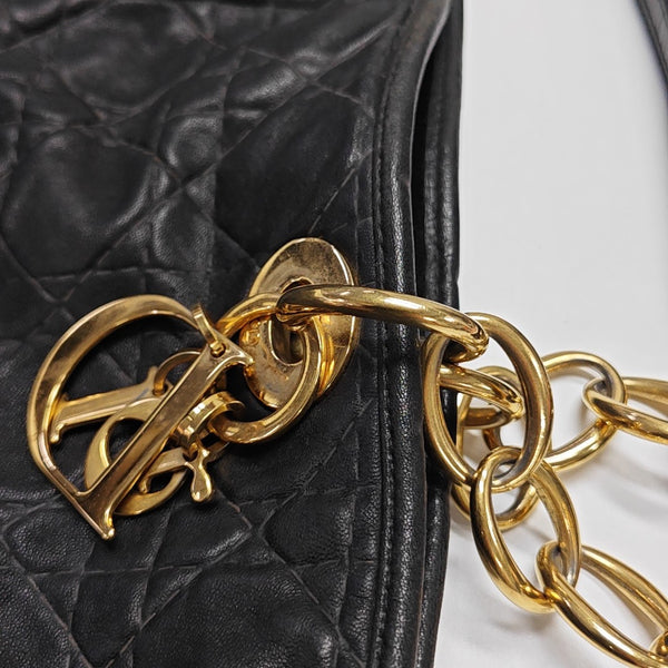 Cannage Calfskin Tote Bag Black