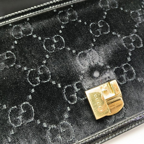 Sylvie Small Monogram Velvet Black