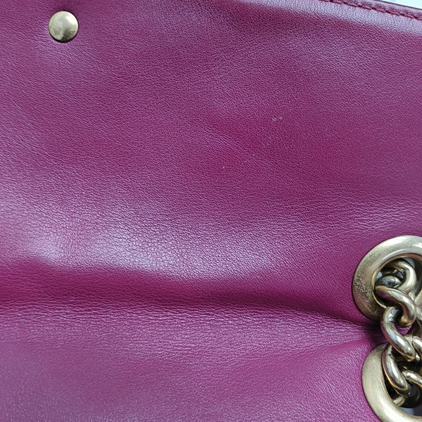 GG Marmont Medium Quilted Velvet Pink