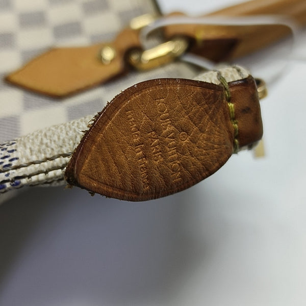 SALEYA PM Damier Azur Coated Canvas White