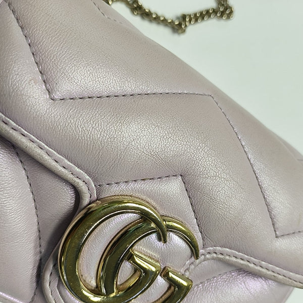 GG Marmont Mini Quilted Calfskin Pink
