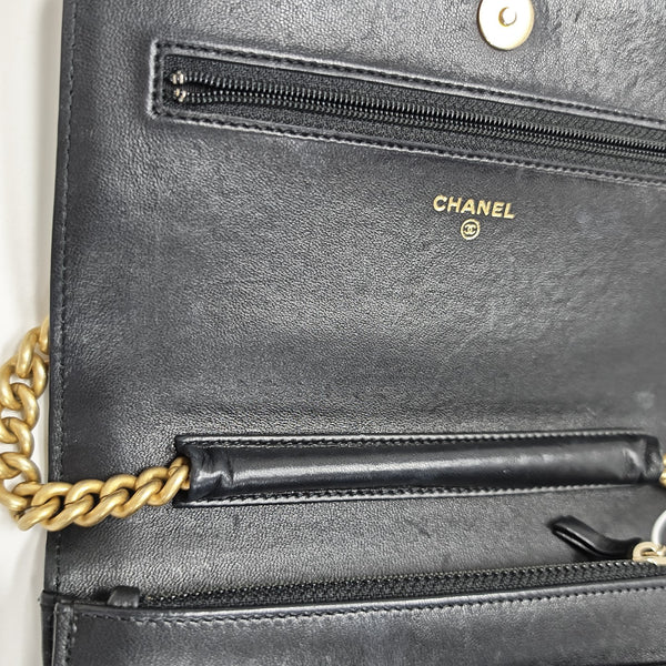 BOY CHANEL Mini Quilted Calfskin Black