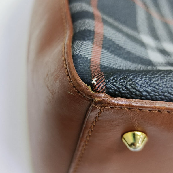Coated Canvas Shoulder Bag Blue