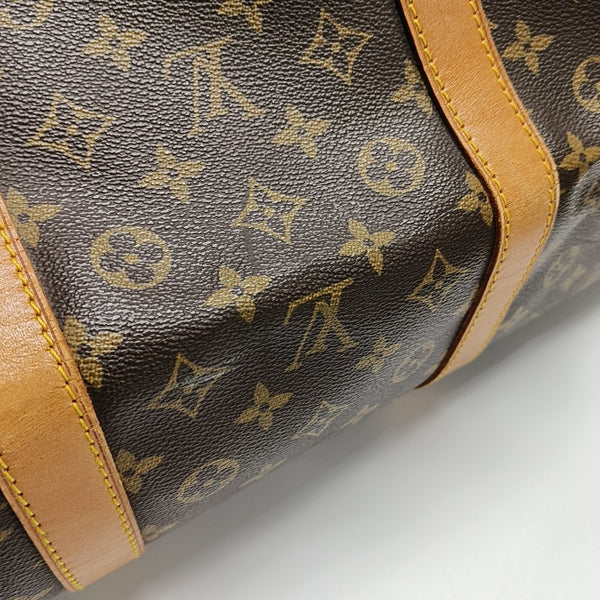 KEEPALL 60 Monogram Coated Canvas Brown