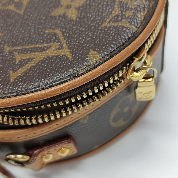 BOITE CHAPEAU Mini Monogram Coated Canvas Brown