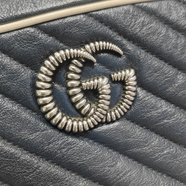 GG Marmont Small Quilted Calfskin Blue