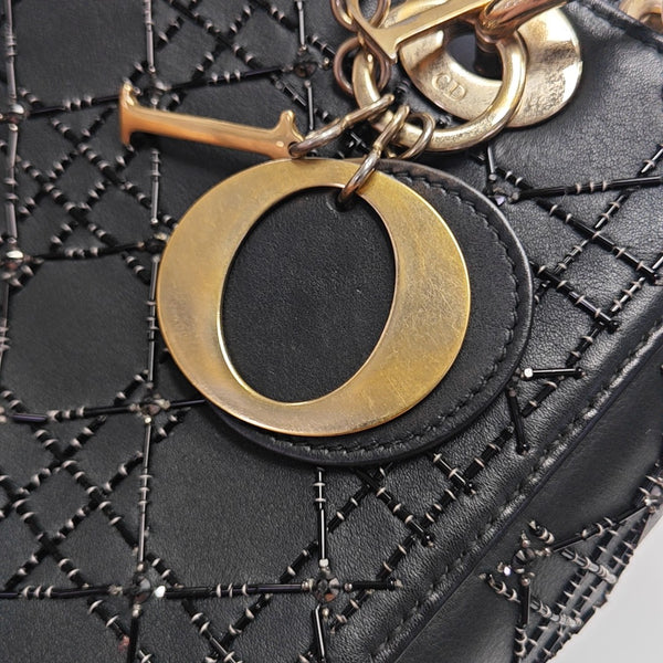Lady Dior Medium Cannage Lambskin Black