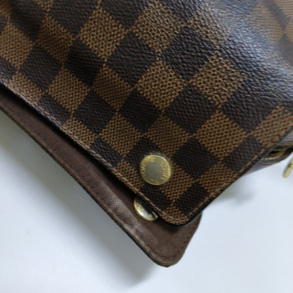 NAVIGLIO Damier Ebene Coated Canvas Brown