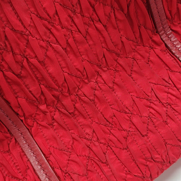 Quilted Canvas Tote Bag Red