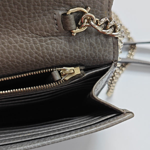 Interlocking G Small Calfskin Gray