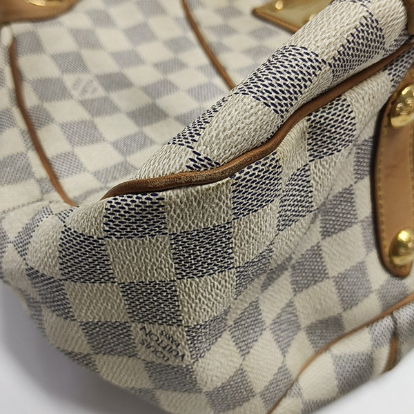 GALLIERA PM Damier Azur Coated Canvas White