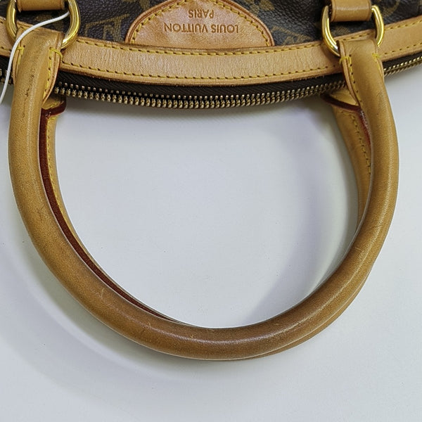 Monogram Coated Canvas Top Handle Bag Brown