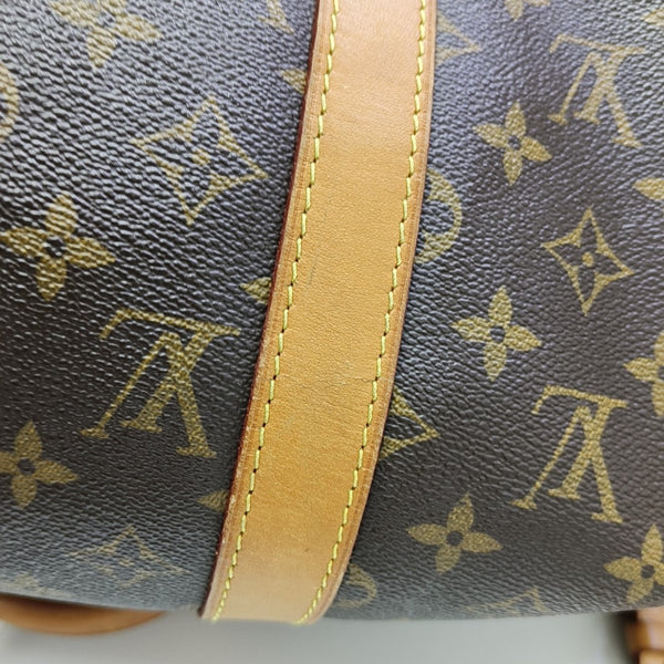 KEEPALL 50 Monogram Coated Canvas Brown