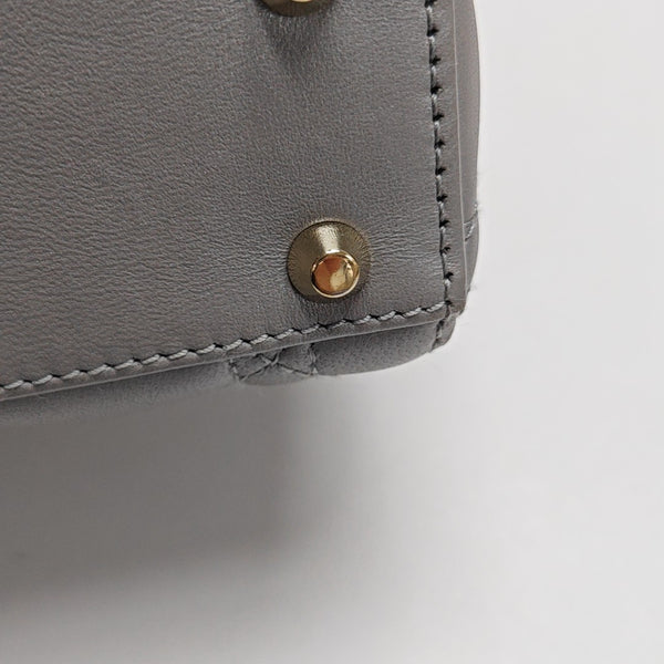 Lady Dior Mini Cannage Lambskin Gray