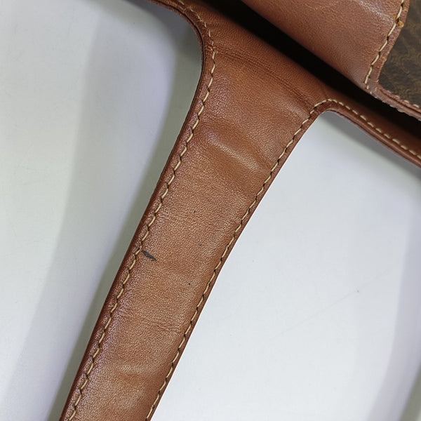 Coated Canvas Top Handle Bag Brown