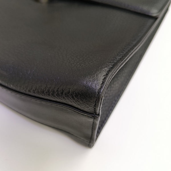 Calfskin Top Handle Bag Black
