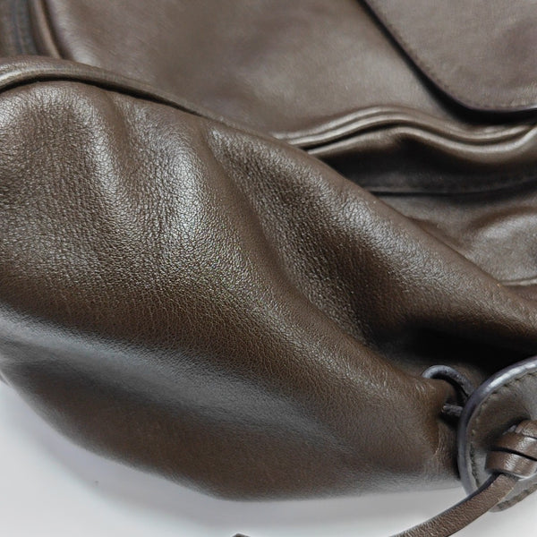 Calfskin Top Handle Bag Brown