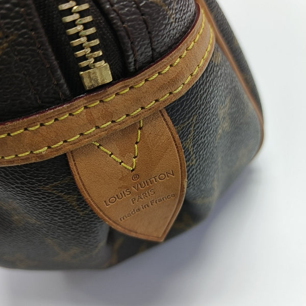 MONTORGUEI PM Monogram Coated Canvas Brown
