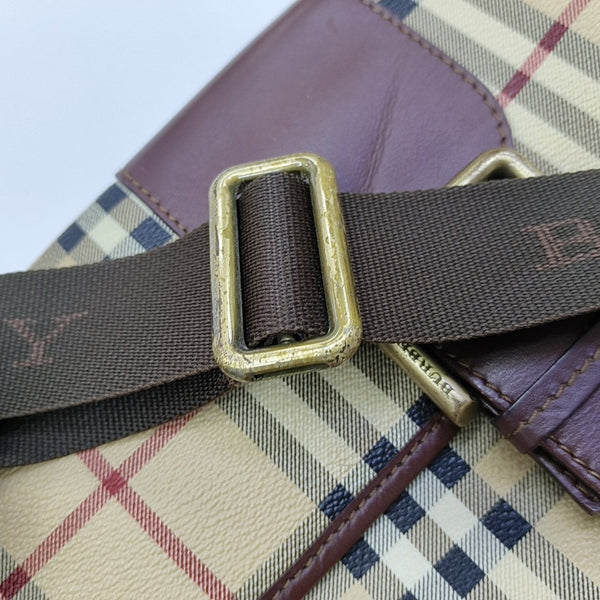 Coated Canvas Shoulder Bag Beige