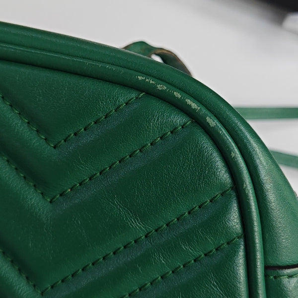 GG Marmont Small Quilted Calfskin Green