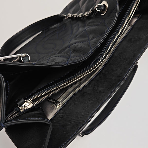 Quilted Calfskin Tote Bag Blue