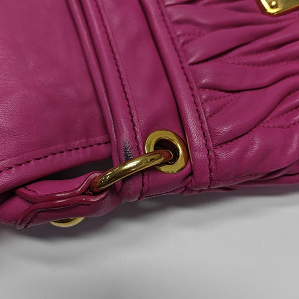 Miu Coffer Quilted Lambskin Pink