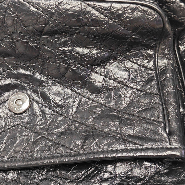 NIKI Large Chevron Calfskin Black