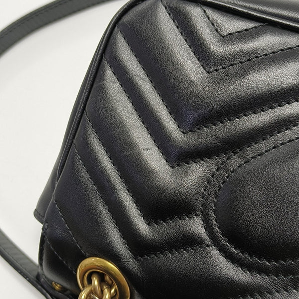 GG Marmont Small Quilted Calfskin Black