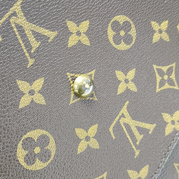 Monogram Coated Canvas Top Handle Bag Brown