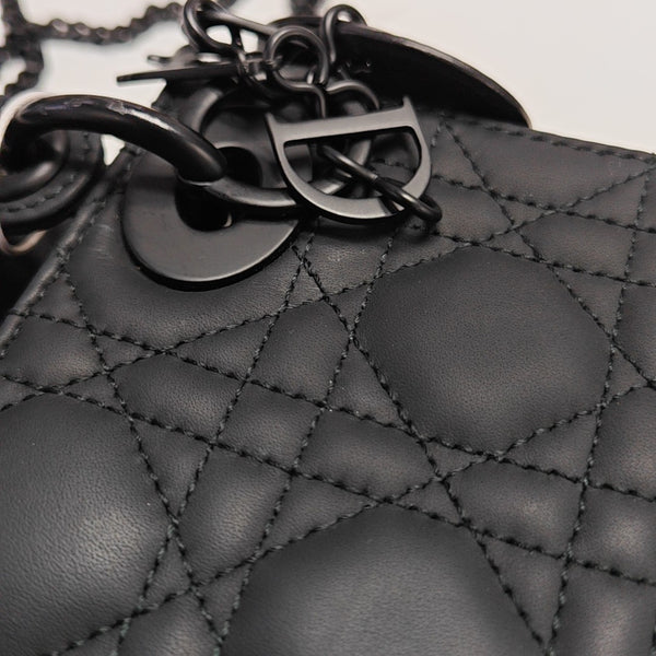 Lady Dior Mini Cannage Calfskin Black