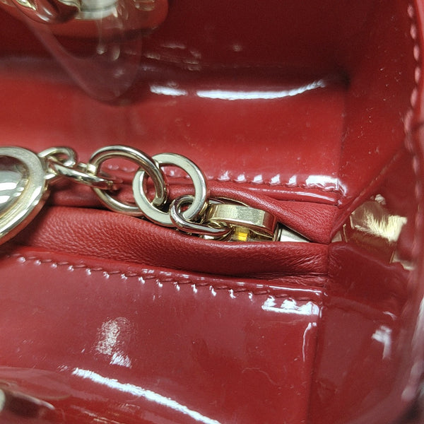 Authenticated pre-owned Lady Dior Medium Cannage Lambskin Red - Tote Bag at Looply