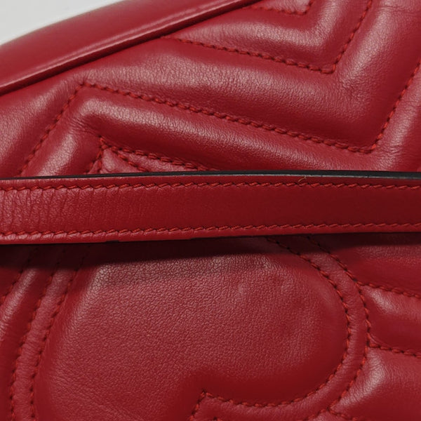 GG Marmont Medium Quilted Calfskin Red