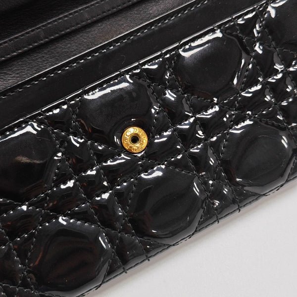 Lady Dior Small Quilted Patent Leather Black