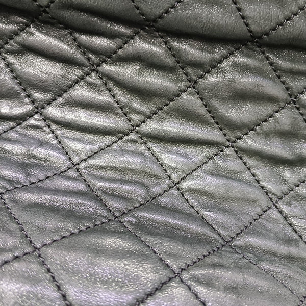Quilted Calfskin Shoulder Bag Large Black
