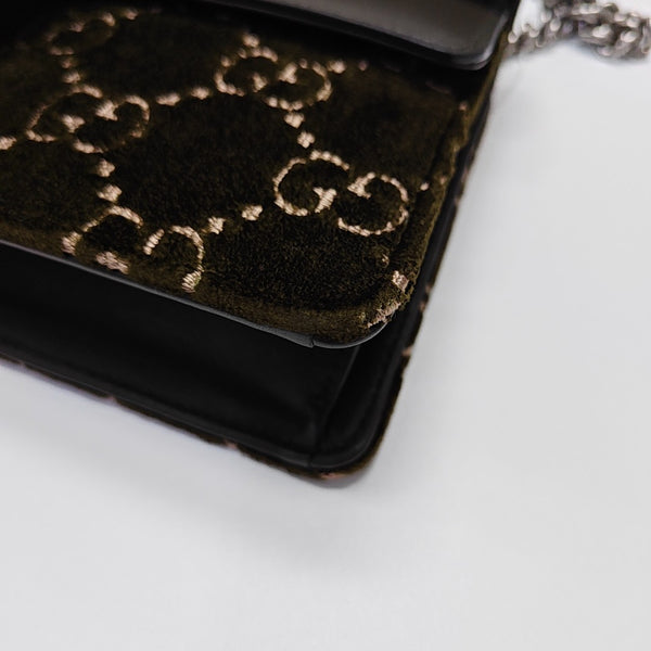 Dionysus Small Monogram Velvet Green