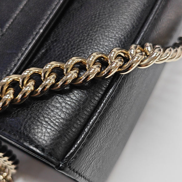 LABEL CLICK Medium Quilted Calfskin Black