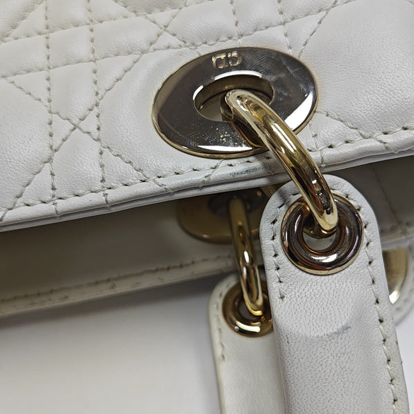 Lady Dior Small Cannage Lambskin White